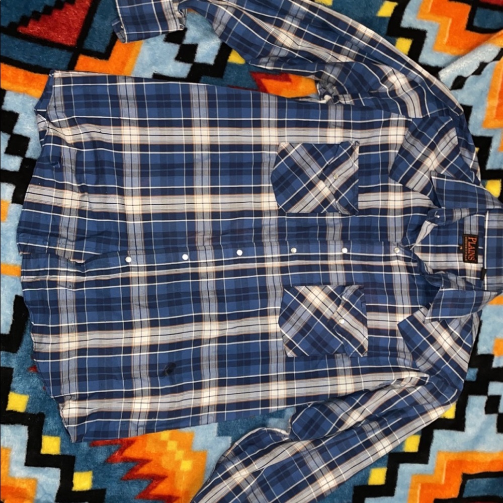 PLAINS MENS PEARL SNAP SIZE MEDIUM